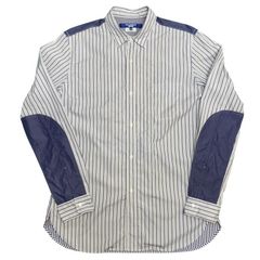 尺寸【M】JUNYA WATANABE MAN 25AW／ L／S SHIRT ／肘部貼片條紋襯衫 ／WP-B015　 8065000232396