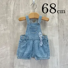 ap10532-2 OBAiBi オバイビ BABY ベビー パンツ 60 6M 68cm ブルー 青 オーバーオール リボン ドット柄 デニム 綿100％ 6ヶ月 OBAÏBIのサムネイル