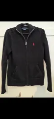 ポロラルフローレン ブラック ニット ジップアップ カーディガン