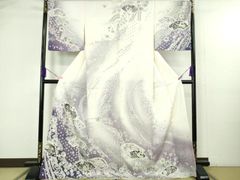 訪問着 辻ヶ花 雪輪 扇 紋意匠 正絹 躾糸付き A125 - メルカリ