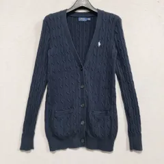 ポロ ケーブル編み ニットカーディガン レディース Sサイズ ㅡ0311