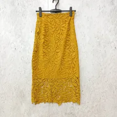 fifth フィフス レーススカート キレイめ オフィス ロングスカート タイトスカート イエロー Sサイズ ◎、〇□
