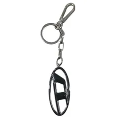 ☆ディーゼル 小物 ストラップ メンズ キーチャーム X10293P8097 CAGE-D LAYER Dロゴ ブラック DIESEL