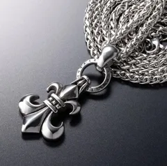 シルバー925 ネックレス チャーム 百合 紋章 フレア  2WAY メンズ レディース ユニセックス ゴシック ストリート おしゃれ ギフト 人気 02