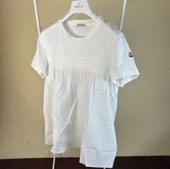 【美品レア】 MONCLERモンクレール半袖Tシャツ切り替え ホワイト白S