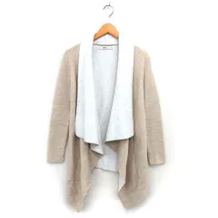 ザラ ZARA KNIT カーディガン ニット オープン リブ ハイゲージ 長袖 S ベージュ /NT31