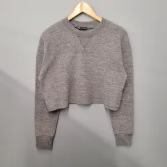 ZARA ザラ クロップド ニット セーター グレー