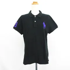 ラルフローレン RALPH LAUREN ポロシャツ 半袖 ビッグポニー THE SKINNY POLO ナンバー コットン 7f ブラック ※EKM