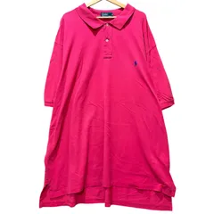 90年代 Polo by Ralph Lauren ポロ ラルフローレン 鹿の子 半袖 ポロシャツ レッド 赤 メンズ4XLT ビッグサイズ オーバーサイズ 古着 100%コットン 【ポロシャツ】/ MS252