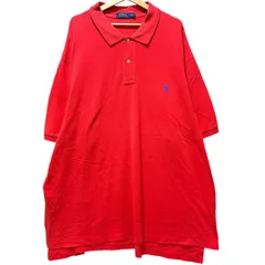 Polo Ralph Lauren ポロ ラルフローレン 鹿の子 ポロシャツ メンズ4XLT 古着 ビッグポニー刺繍 半袖シャツ 100%コットン レッド 赤 大きいサイズ【ポロシャツ】/ MS253