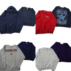 古着卸 まとめ売り USA製 スウェット 8枚セット (メンズ 2XL /3XL ) NIKE ナイキ ラッセル 大判プリント チームロゴ  ND0918