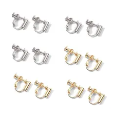 ピアス イヤリングコンバーター 縦型 12個入り 手芸 手作り用 パーツ イヤリング 耳穴なし アクセサリーパーツ ネジバネ式