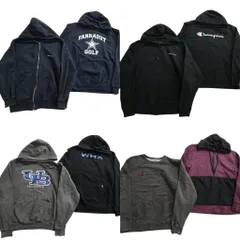 古着卸 まとめ売り チャンピオン Champion スウェット 8枚セット (メンズ L ) ハーフジップ カレッジ風 フルジップ フーディー 中古 NE0487