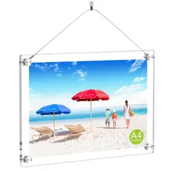 WeColorアクリルフォトフレーム A4判額縁 スタンド 壁掛け兼用タイプ 、写真立て ポスターフレーム、許可証賞状、適格請求書発行可pms