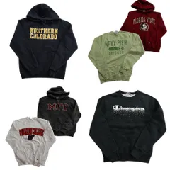 古着卸 まとめ売り チャンピオン Champion スウェット 6枚セット (メンズ XS /S ) ジップパーカー カレッジ風 フーディー 中古 古着 NE0700