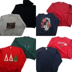 古着卸 まとめ売り USA製 スウェット 8枚セット (メンズ XL /2XL ) ラッセル チャンピオン フーディー クリスマスツリー 中古 古着 NE0727