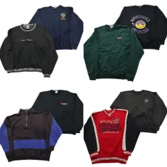 古着卸 まとめ売り カラー スウェット 8枚セット (メンズ XL ) 企業 NYPD ハーフジップ バイカラー スタンドカラー 中古 古着 NE0915