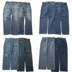 古着卸 まとめ売り ディッキーズ Dickies ペインターデニム パンツ 8枚セット (メンズ 36 /34 ) インディゴブルー ワーク 中古 古着 NE1282