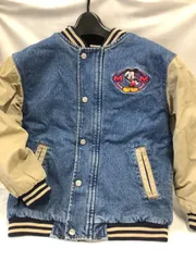 古着】キッズM   ディズニーストア　ミッキーマウス　デニムジャケット　中綿入り　U888