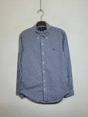 (S) ラルフローレン ポロシャツ CHECK シャツ ロゴ カジュアル