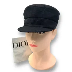 新品同様 CHRISTIAN DIOR クリスチャンディオール キャップ コットン ブラック 保管袋付き