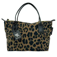 ROBERTA PIERI(ロベルタピエリ) ハンドバッグ ブラウン×黒×ダークブラウン 豹柄 レザー