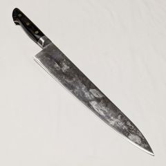 ダマスカス 和牛刀 210mm 槌目 黒仕上げ 黒檀八角柄 シェフナイフ