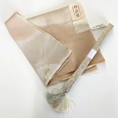 ［7545］帯締め 帯揚げ セット 雪輪花文様 丹後ちりめん 金糸 正絹 着物 帯絞め