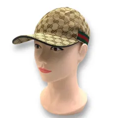 極美品 GUCCI グッチ 帽子 ベースボール キャップ GGキャンバス ブラワン サイズL