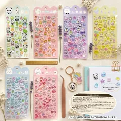 【6枚セット】大人気！ヌヌ3Dシール ぷるぷる クリアシール かわいい デコ ステッカー