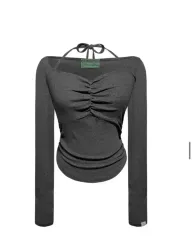 プリーズノーフォロー ジゼル トップス メランジ ブラック