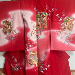 新品☆最高級正絹産着（祝着）特選京友禅美術特選染☆古典豪華四季花