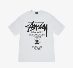 M/L STUSSY ワールドツアー Tシャツ 白 2025