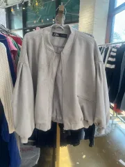 ZARA スウェード ブルゾン ジャケット アイボリー