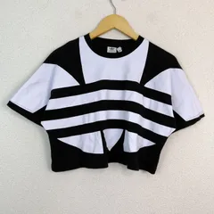 adidas Originals アディダスオリジナルス Tシャツ デカロゴ ブラック Mサイズ レディース 古着 ストリート スポーツMIX