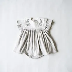 《新品》 おめかし 刺繍衿ロンパースセット 80㎝ mocmof ベビー服 ロンパース 564174