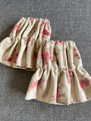 ハンドメイド　アームカバー　ピンク　花　1組