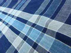 P42246　古い　格子　木綿　キレ　２枚　古布古裂　ｋ