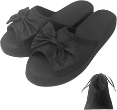 TUISKU 携帯スリッパ フォーマルスリッパ レディース 学校行事 授業参観 女性用 (ブラック,  23.5 cm)