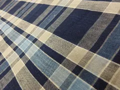 P42247　古い　格子　木綿　キレ　２枚　古布古裂　ｋ