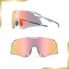 【新品】 [ROCKBROS] スポーツサングラス 調光レンズ UV400 紫外線カット ミラーレンズ クリア TR90 耐衝撃 超軽量 曇らない リムレス アイウェア 自転車 釣り バイク ランニング 野球 ゴルフ 登山 メンズ レディース 収納ポーチ付 0のサムネイル