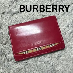 BURBERRY バーバリー カードケース 名刺入れ レザー ノバチェック 赤系