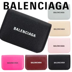 バレンシアガ 財布 三つ折り BALENCIAGA CASH MINI WALLET 593813 キャッシュ ミニウォレット ミニ財布 コンパクト 札入れ カードケース 小銭入れ レザー 本革
