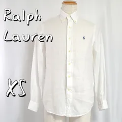 【極美品】Ralph Laurenラルフローレン 近年モデル 胸ポニー刺繍 麻100% クラシックフィット リネンBDシャツ XS(JPN S～M) 白ホワイト 【古着】【中古】【送料無料】