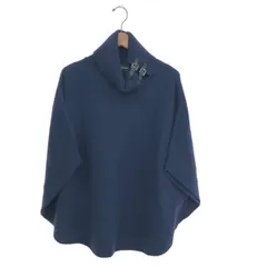 EMPORIO ARMANI エンポリオアルマーニ ハイネックポンチョ/ケープ/ニット サイズ:S ウールカシミヤ/レザー使用    ネイビー レディース / 241019002327のサムネイル