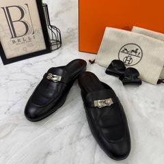 エルメス サンダル キャンディ 36 1/2 23.5 ノワール シルバー金具