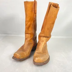 70's ビンテージ FRYE フライ ロングブーツ 黒タグ size7D ブラウン系 25-26㎝のサムネイル