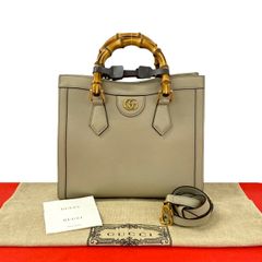 未使用保管品 袋付き GUCCI グッチ ダイアナ スモール バンブー GG ロゴ 金具 レザー 2way ハンドバッグ ショルダーバッグ ブラック 41693 GUCCI（グッチ） バンブー ダイアナ 2WAYハンドバッグ トートバッグ