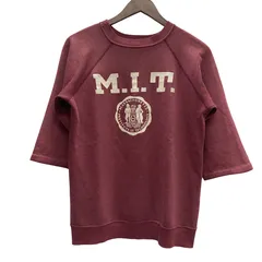 チャンピオン Champion 80's USA製トリコタグ M.I.T. フロッキープリント 袖カット スウェット ワインレッド Mサイズ 201MT-5626 VB
