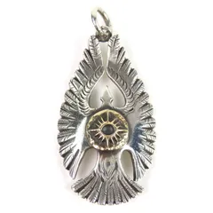 美品△ARIZONA FREEDOM アリゾナフリーダム 925 K18 太陽神イーグル ネックレストップ ペンダントトップ シルバー ゴールド 重量9.25g メンズ オススメ◎